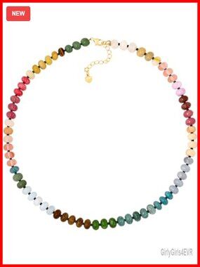 Trendy Boho Beaded Crystal Choker Necklace, Y2k Summer Beach Jewelry